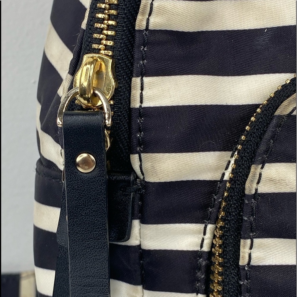 Kate Spade Black & White Striped Backpack - Picture 9 of 16